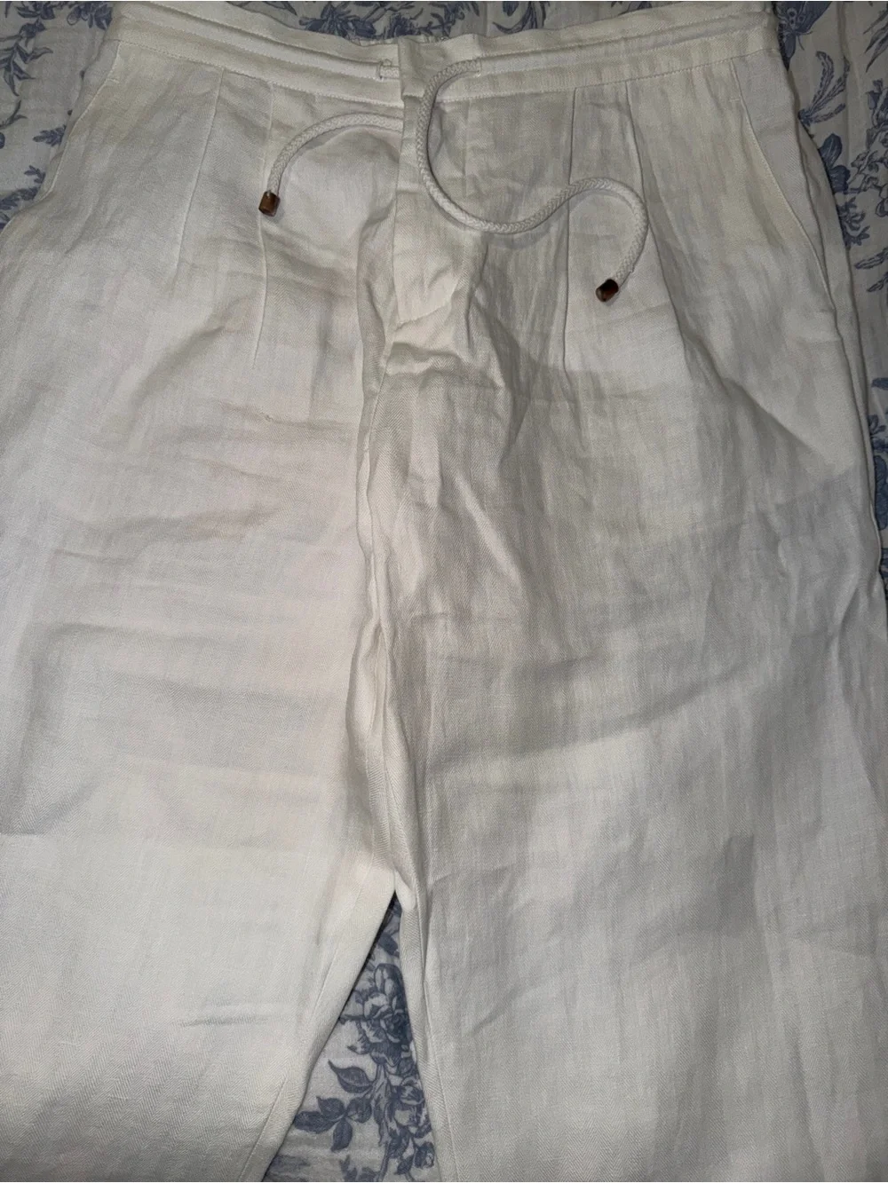 Brunello Cucinelli White Linen Pants